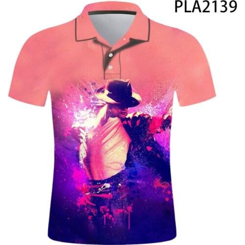 Michael Jackson New Summer 3D Printed Fashion Streetwear Ropa De Hombre Short Sleeve Cool Men Camisas Ropa Cool Polo Homme