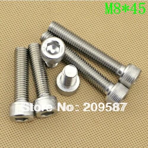 Lot20 Metric Thread M8* 45mm Stainless Steel Hex Socket Bolt Head Cap Screw