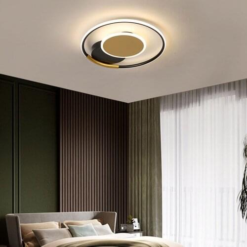 Minimalist Black Gold Creative Luxury Decorative LED Ceiling Lamp for Bedroom Living Room Restaurant Kitchen Bathroom Corridor