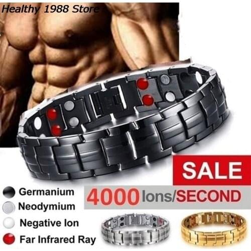 New Mens Bracelets Energy Magnetic Tourmaline Bracelet Health Care Jewelry For Women Bracelets Bangle Slimming Product