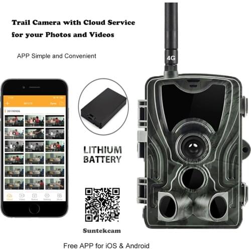 4G APP Control Trail Hunting Camera HC801LTE Cloud Service Photo Traps Wild Cameras With 5000Mah Lithium Battery Surveillance