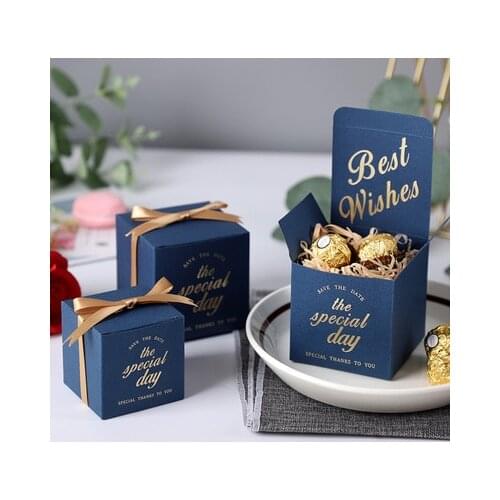 50pcs/Lot The Apecial Day Favor Gifts Candy Boxes With Ribbon Custom Baby Shower Wedding Party Favor Decoration