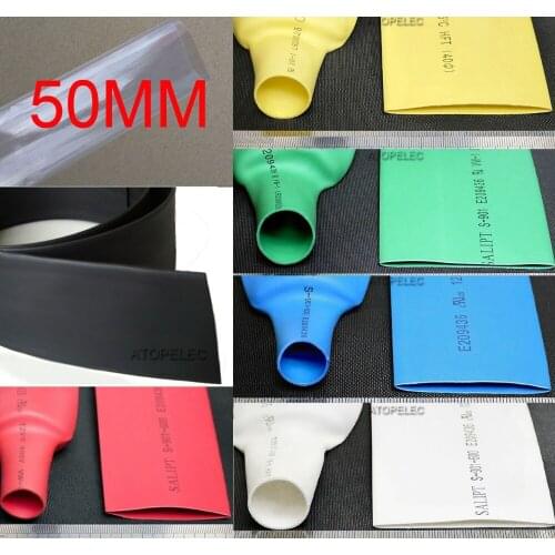 80mm Wide / 50mm Diameter Polyolefin 2:1 Heat Shrink Tubing ROHS UL 5 Meters