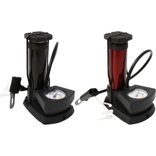 Portable Mini Bike Pump Foot Air Inflator With Pressure Gauge Aluminum Alloy Mini MTB Bike Inflator For Cycling Bike Accessories