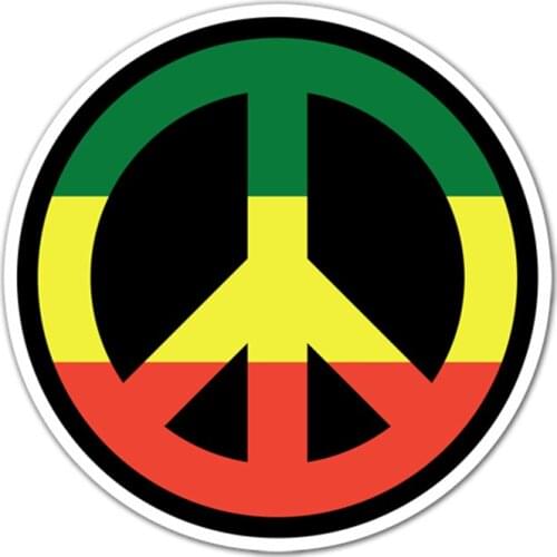 S41106# Various Sizes PVC Decal Peace in Jamaica Car Sticker For Bumper Rear Window Laptop Refrigerator Toilet