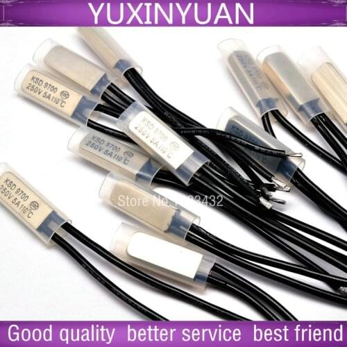 Temperature control switch KSD9700 110 degrees normally closed thermal protector/temperature controller 5 a/250 v 10pcs/lot