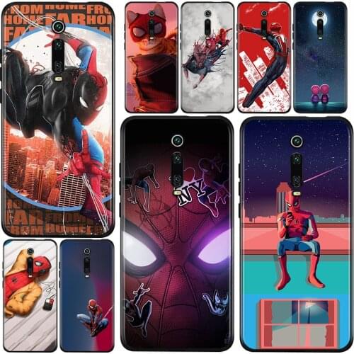 Marvel Spider-Man Shockproof Cover For Xiaomi Redmi K40 K30i K30T K30S K30 K20 10X Ultra Pro Soft TPU Black Phone Case
