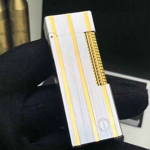 Handmade pure copper premium inflatable lighter loud flint grinding wheel brass butane gas collection machinery smoking gift 85G