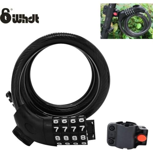 WHDT security 4/5 digits combinaton bicycle lock cable bike lock chain heavy duty cables bike locker with holder