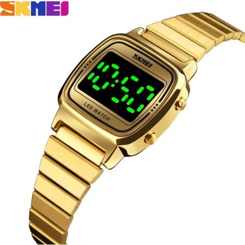 Women Watches Waterproof Business Gold Stainless Steel Ladies Digital LED Calendar Wrist watch Brand Luxury Relogio Feminino