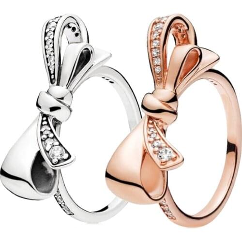 Bow Knot Couples Finger Ring Fashion Simple Wedding Rings For Woman Engagement Jewelry Dropshipping
