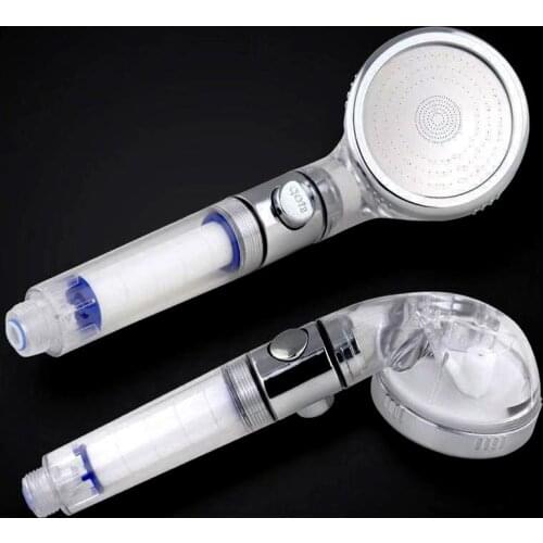 Zloog Bath PP Cotton Filter Shower Head Stop Button Bidet Sprayer High Pressure Water Saving Hand Shower Head Set
