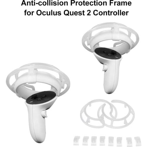 1 Pair Guard Cover Grip Anti-collision Protection Frame Protection Ring Sleeve Case Housing Shell for -Oculus Quest 2 Controller
