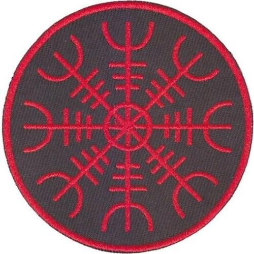 10pcs/lot Round Vintage Embroidery Patch Red Black Backpack Clothing Decoration Accessories Diy Iron Heat Transfer Applique
