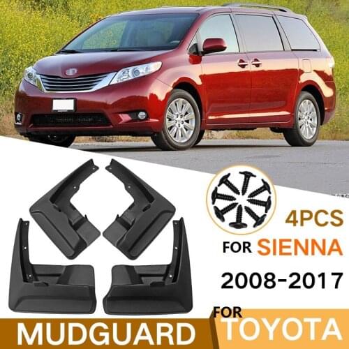 4 PCS Mudflap For TOYOTA Sienna 2008-2017 Front Rear Car Fender Mud Flaps Guard Splash Flap Mudguards Accessories