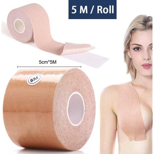 5M 1 Roll Boob Tape Sticky Bras For Women Body Invisible Silicone Adhesive Strapless Bra DIY Breast Lift Tape Push Up Bralette