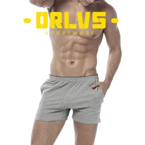 ORLVS Comfortable Underwear Men Boxers Cotton Quick Dry Breathable Cueca Tanga Men Shorts Male Sleepwear Solid Boxers OR130
