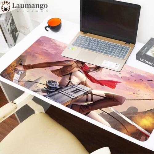 Attack On Titan Gaming Large Mousepad Desk Mat Computer Game Mouse Pad Locking Edge Gamer Play Mats For CSGO DOTA XXL
