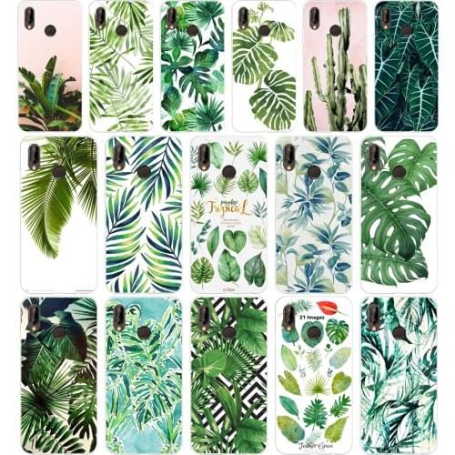 285H Tropical plants fresh green leaves Soft Silicone Tpu Cover Case for huawei p 20 lite pro y6 2017 mate 10 lite