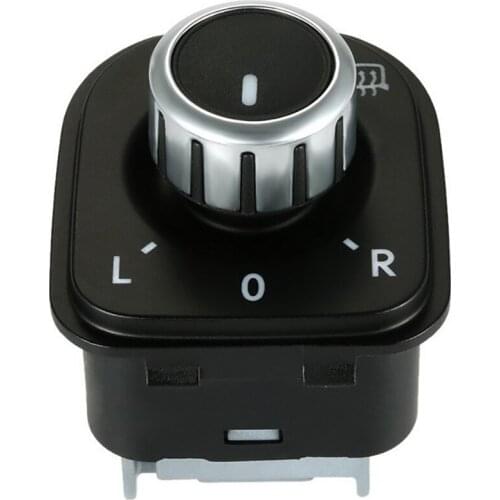 Black Chrome Mirror Adjust Knob Switch For VW Jetta Golf GTI