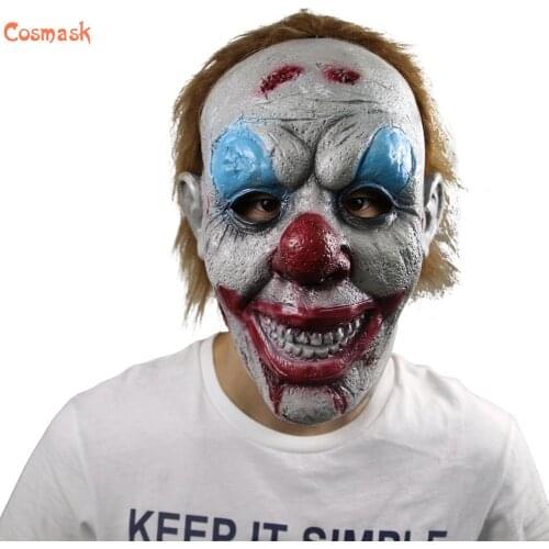 Cosmask Halloween Clown Scary Mask Cosplay Clown Latex Face Shield For Halloween Parties Carnivals Easter Mask
