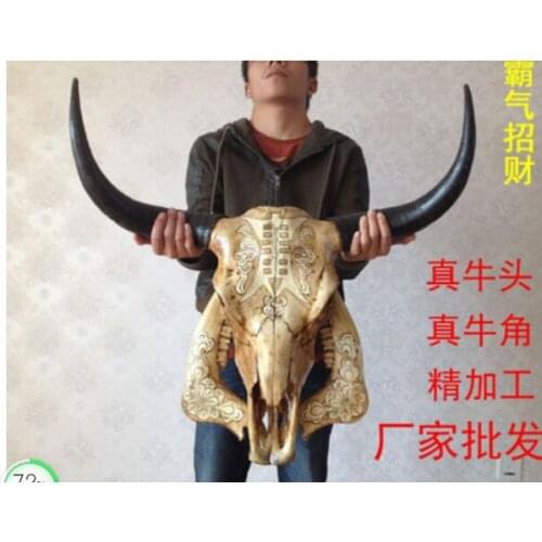 RESIN COW HEAD WALL DECOR CRAFT COW SKULL SIMULATED ANIMAL WALL DECORATION HOME DECORATION ACCESSORIES STATUE BAR BULL SCULPTURE