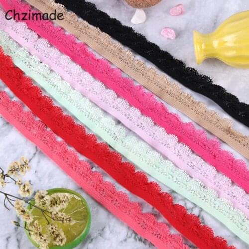 Chzimade 5M Colorful Elastic Lace Ribbon Lace Trim Fabric High Stretch Lace Trimmings For Lingerie Underwear Diy Home Decor