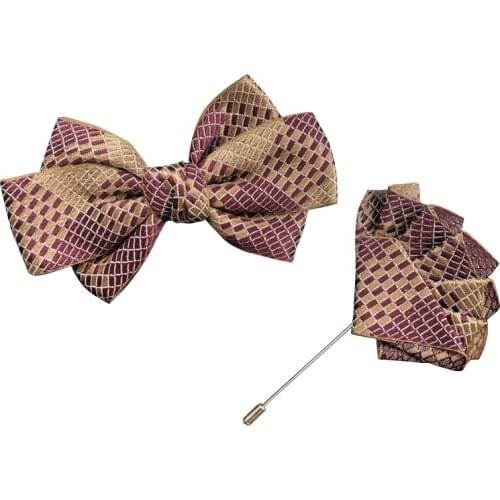 2020 Luxury Fabric Bow Tie Mens Formal Dress Wedding Groomsman Wedding Black Bowtie Women Accessories Pocket Square Hankerchief