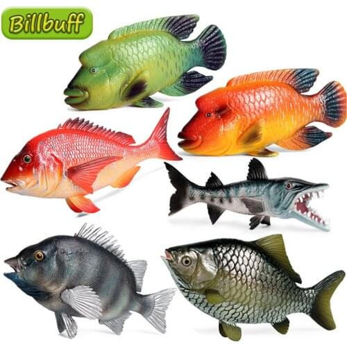 Simulation Ocean Animals Solid Ornamental Fish Model Action Figures Collection Miniature Cognition Educational toys for children