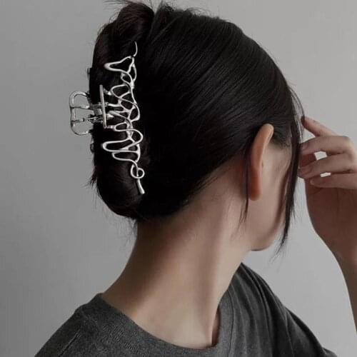 Exquisite Unique Liquid Metal Irregular Hair Claws Hair Grip Headwear Women Fahion Hair Accessories