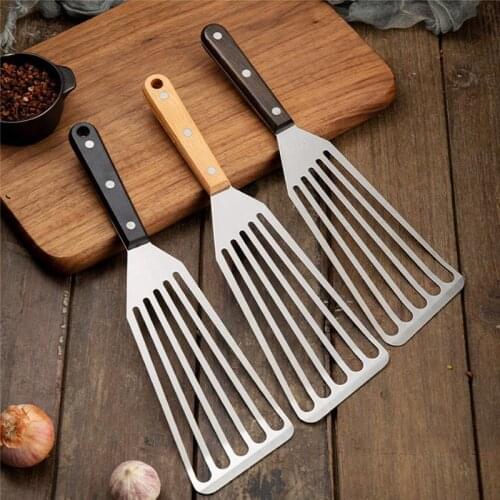 Kapmore 1pc Cooking Turner Stainless Steel Slotted Cooking Utensil Cooking Spatula Kitchen Supplies Cooking Tools Accessories