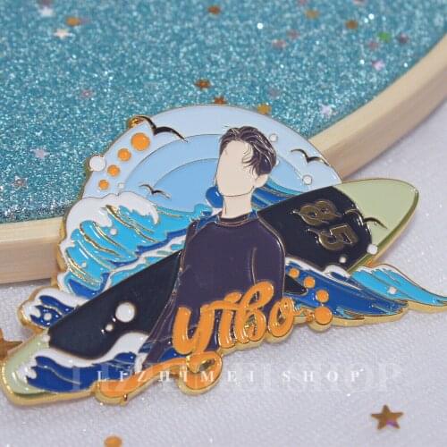 Wang Yibo Summer surfing Metal Badge Brooch Pin Limit The Untamed Collection Sa