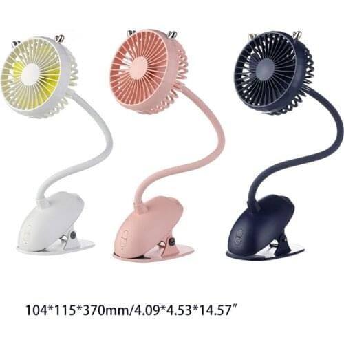 LX9B 3 Gears Clip on Fan Portable Cooling Fan with Flexible Neck Sturdy Clamp, 360° Rotate USB Fan for Beach Car Camping Dorm
