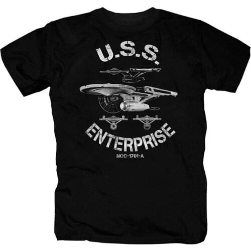 T Shirt T Hemd Shirt Uss Enterprise Voyager Spock Raum Schiff Sci Fi Retro Planet Fashion Solid Color Men Sleeveless Shirt