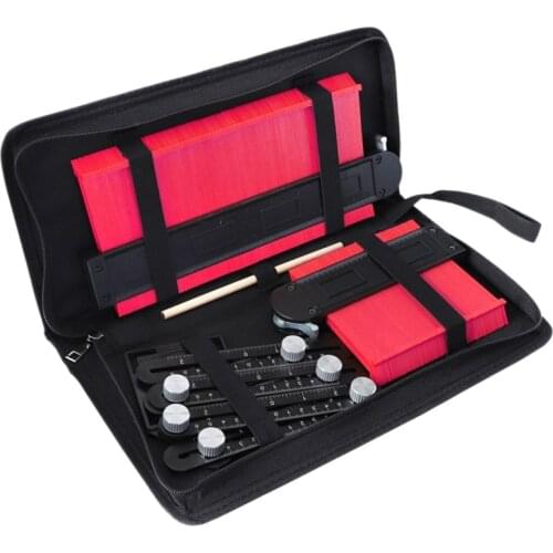 5inch/10inch Contour Gauge Set with 6-Folding Ruler Metal Lock Shape Duplicator