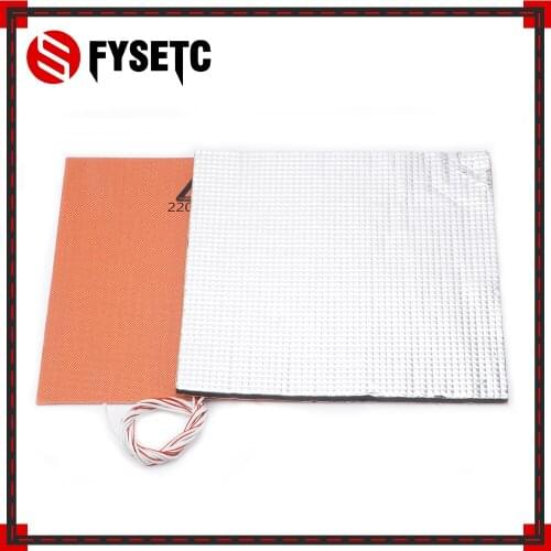 220V 600W Heater Silicone Heater Pad 300X300mm +Foil Self-adhesive Heat Insulation Cotton 300*300*10mm For TEVO Tornado Lulzbot
