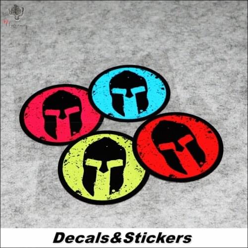 NO.S013 Spartan Warrior Helmet 3M Reflective Protection Stickers Car Helmet Sticker Waterproof Decals Racing Motorcycle