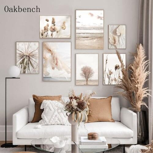 Plant Art Print Tree Hay Canvas Painting Beach Poster Nordic Prints Nature Posters Landscape Wall Pictures For Living Room Decor