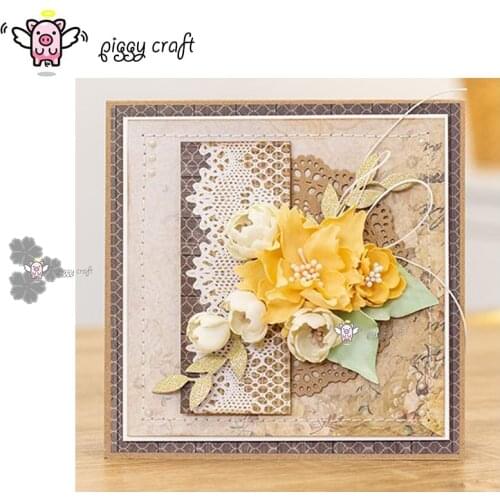 Piggy Craft metal cutting dies cut die mold 3Pcs Flower decoration Scrapbook paper craft knife mould blade punch stencils dies