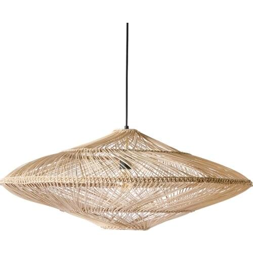 Wicker Rattan Whirle Pendant Light Fixture New Art Deco Rustic Country Vintage Asian Hanging Ceiling Lamp Home Dining Table Room