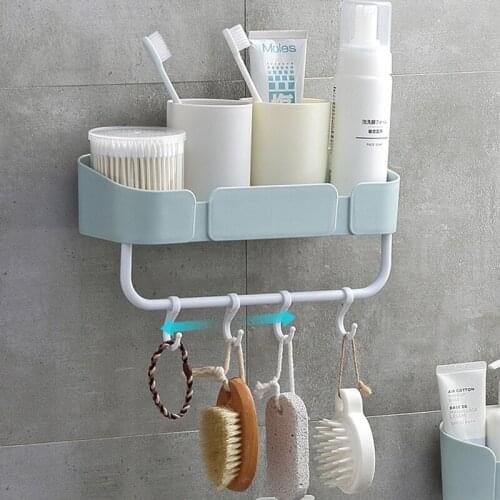 Punch Free Plastic Bathroom Shelf Shower Gel Shampoo Holder Storage Organizer Rack Home Decoration Bathroom Accessories set
