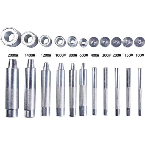 DIY handmade fabric leather eyelet installation tool 12 size silver stainless steel