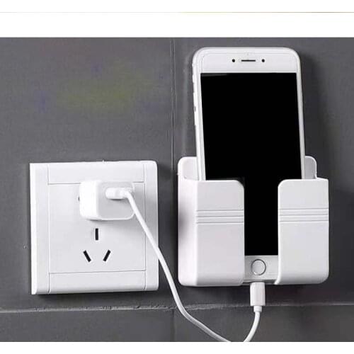 Multifunctional Mobile Phone Holder Wall Storage Shelf Organizer Rack Bathroom Kitchen Items Stander Self-Adhesive Storage Rack