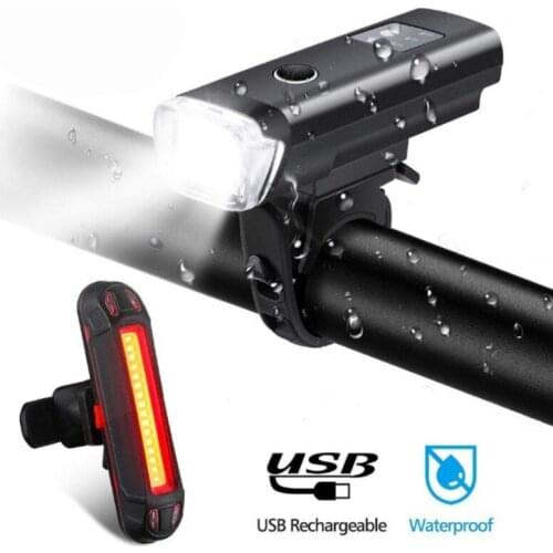 1200mAh LED Bicycle Front Rear Light Set Waterproof Bike Light USB Rechargeable Cycling Headlight Flashlight Bike Accessories