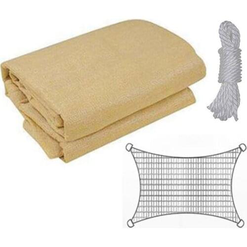 Shade Sails Suncreen Awning Sunshades Cloth Net Beige For Outdoor Patio Garden Canopy HDPE Brand New Material Roll Up UV Block