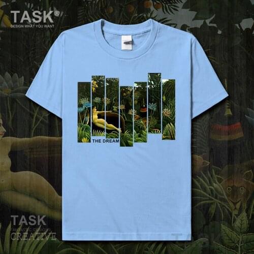 World famous painting series t-shirt Rousseau New Art Painting The Dream Short sleeve clothes cotton summer Retro Streetwear new