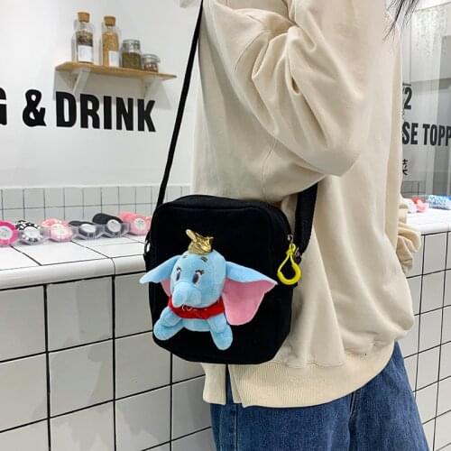 Cartoon Elephant Stereo Doll Crossbody Bag For Women Canvas Simple Shoulder Bag Girls Phone Bag Ladies Messenger Bag 2019 Cute