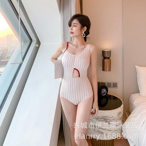 Swimming Suit Swim Wear Swimsuit Woman One Piece Women Sexy Rashguard Female Japan Korea New Striped Hollow Polyester