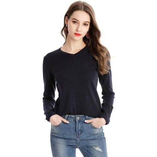 Computer Knitted Full Top Feminino Pullover Sweater Women 2018 Autumn Winter New V Knitting Cotton Rendering