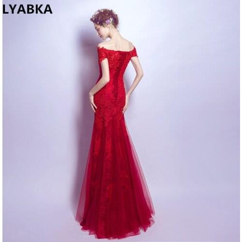 Vestido De Festa Real Photo Burgundy Evening Dresses Long Dress 2019 Appliques Formal Mermaid Evening Dress Gown Robe De Soiree